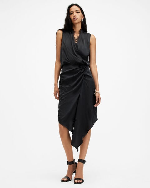 abi lace trim draped midi dress I fell in love with this dress when I first saw it online and it's just as nice when it arrived. I think I may have to organise an event just to