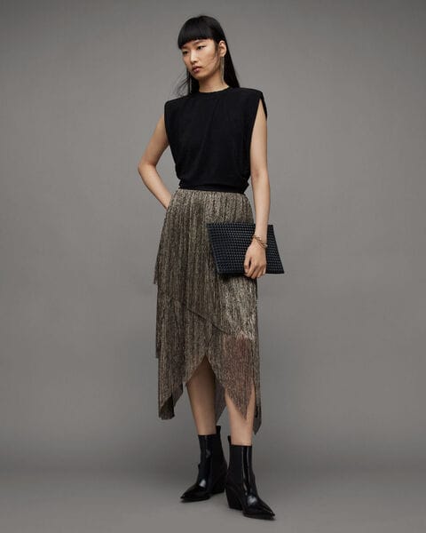 Veena Tulle Layered Midi Skirt AllSaints UAE - Main Image